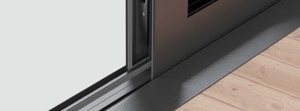 Schwellendetail der Aluminium-Schiebetür
