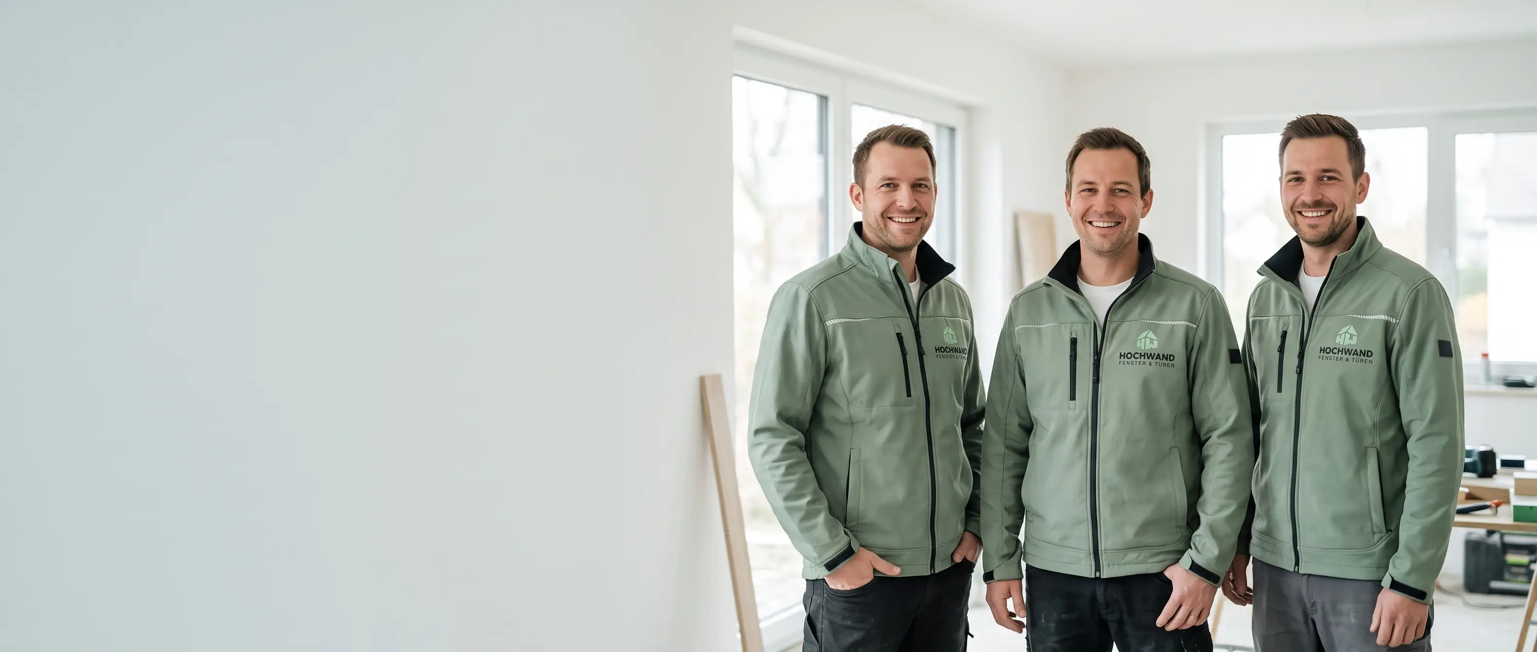 Das Handwerkerteam von Hochwand auf einer Baustelle